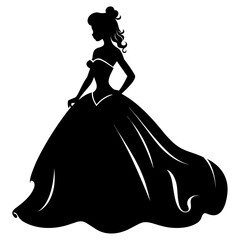 Cute princess black silhouette
