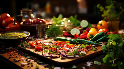 Cooking with Fresh Ingredients: Herbs and Spices. Generative AI.