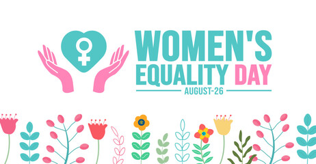 Women’s Equality Day background template. Holiday concept. background, banner, placard, card, and poster design template with text inscription and standard color. vector illustration.