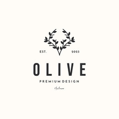 nature olive line art logo vector minimalist illustration design, evergreen olive botanic symbol design