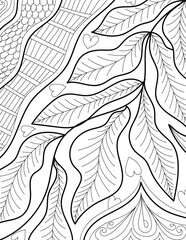 Decorative mandala mehndi design style traditional coloring page illustration for adults & children	
