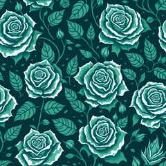 Enchanting Emerald: The Green Roses Pattern!
