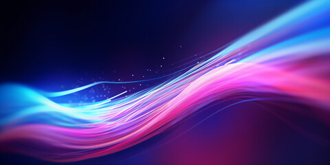 Fototapeta premium Smooth elegant neon wave with glowing effects on dark background created with AI 