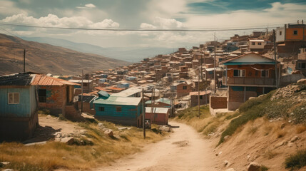 Fototapeta na wymiar Scenic view of a Peruvian townscape against sky.