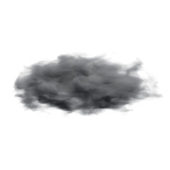 Fluffy Black Cloud. 3D Render. Cut Out.