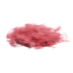 Fluffy Red Cloud. 3D Render. Cut Out.