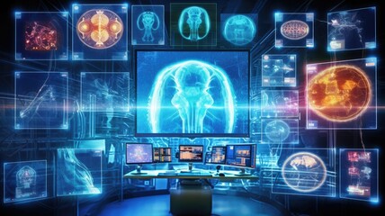 various imaging techniques, such as MRI, CT scans, or PET scans, used in disease diagnosis and monitoring. Generative AI