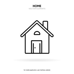 Minimal modern home, homepage, base, main page, house push button icon emblem symbol, sign. 3d blue home icon. Mobile app icons. Device UI UX mockup. Isolated vector elements.