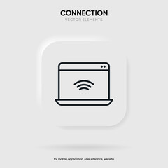 Mobile phone interface icon. Connection and signal bar symbol for mobile app, UI, operation system.