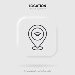 Target pin point icon. Red map location pointer icon symbol sign. Gps marker with isolated white background for mobile app website UI UX.