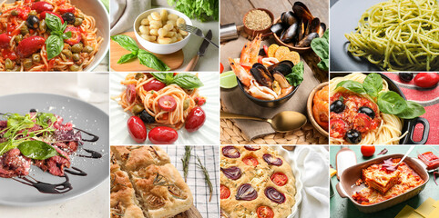 Collage of traditional Italian food