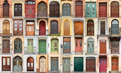 Fototapete Altes Gebäude Big collage of beautiful old doors