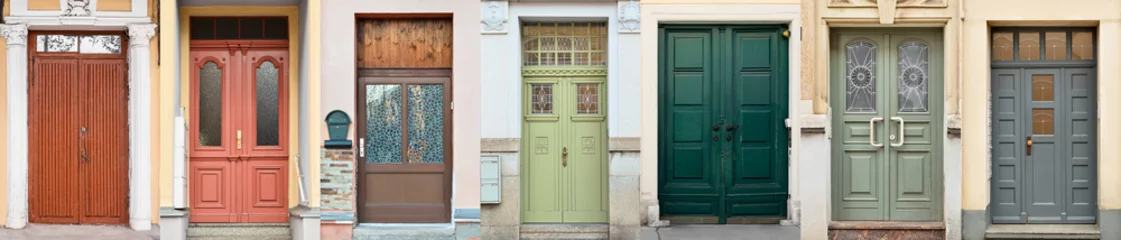 Fototapete Altes Gebäude Collage of beautiful old doors