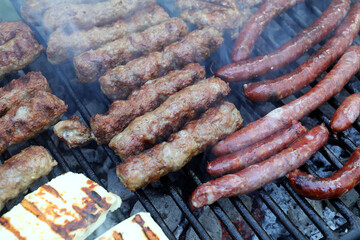 Sousage and traditional romanian food Meat Balls 