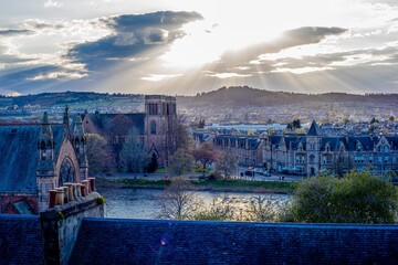 Fototapeta premium Inverness in town and biking to loch ness