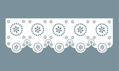 white vintage lace cotton eyelet trim design vector.