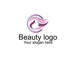 Fototapeta premium girl in circle logo icon illustration
