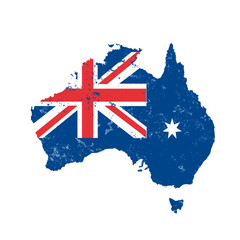 Australia flag, Australia , map - vector illustration © KR Studio