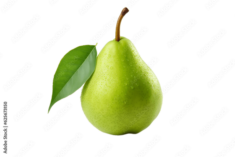 Wall mural Green Pear on Transparent Background. AI - Wall murals
