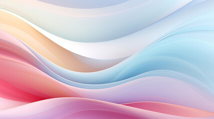 smooth wavy pastel colored background, relaxing smooth shape design with waving lines, made with Generative AI