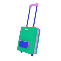 3d render cartoon style illustration luggage or travel bag suitcase
