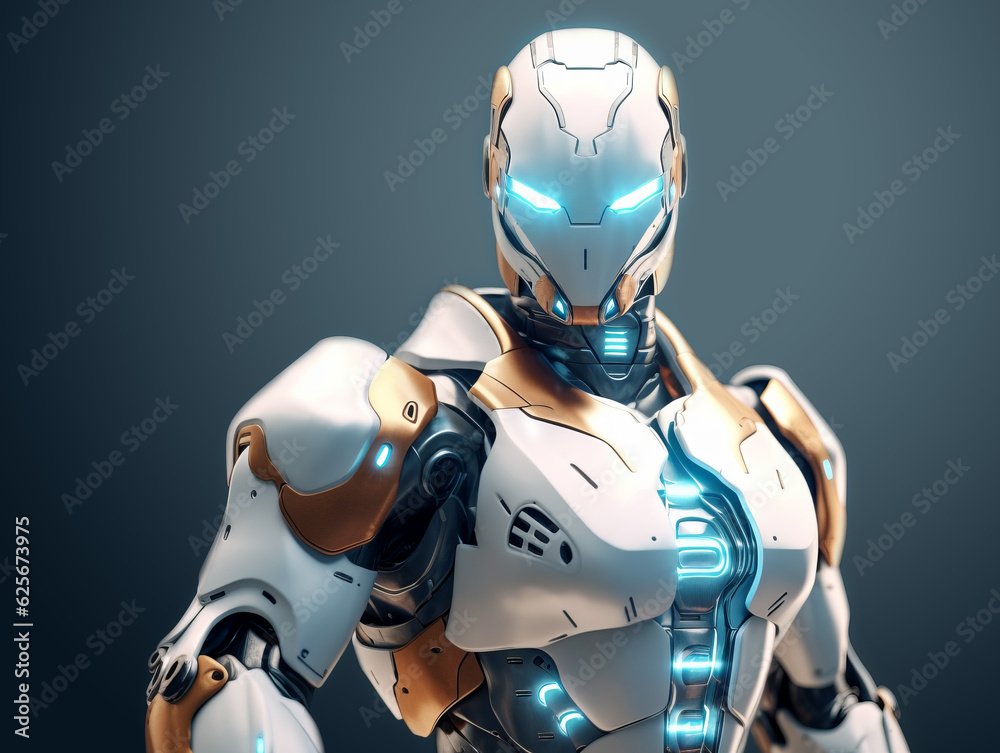 Poster robot manufacturing and artificial intelligence concept. generative ai