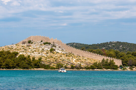 The Wall of O&scaron;trica (Bedem Grebastica) grebastica in the state of &Scaron;ibenik-Knin Croatia