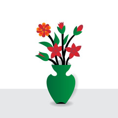 vase with flowers,Flower plant design for animation Video . Vase design . Vector vase design . Flower design . Modern flower design .