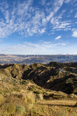 View from the landmark Muela del Diablo over the highest administrative capital, the vibrant city La Paz in Bolivia - traveling and exploring South America