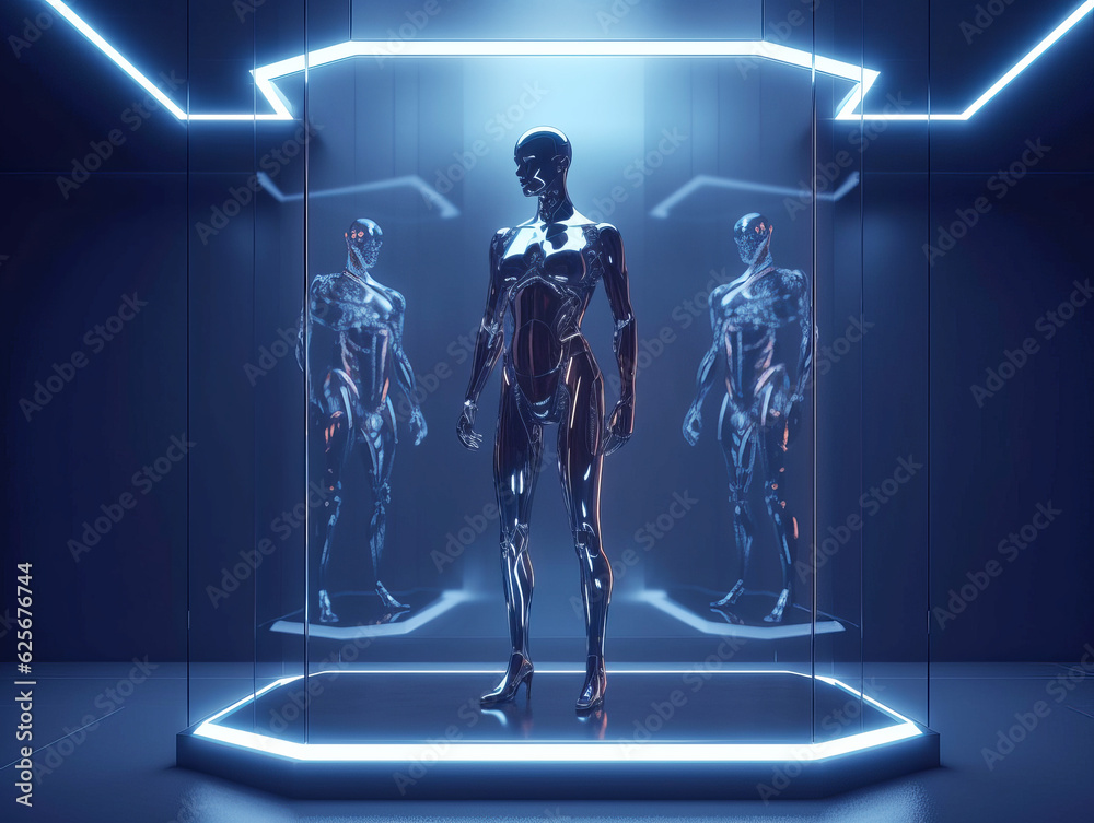 Aufkleber Robotics and artificial intelligence concept. Generative AI