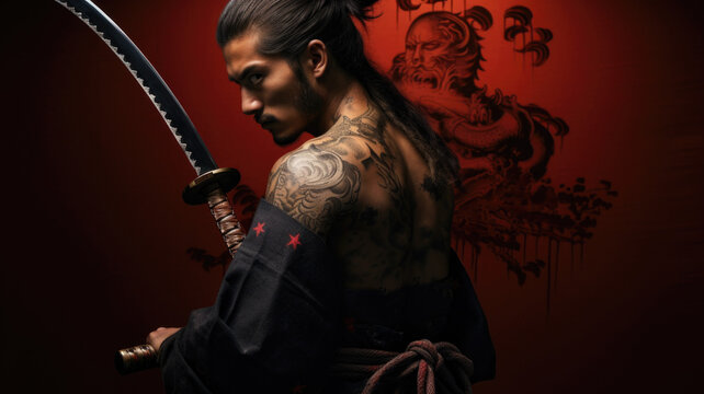 Japen samurai with an katana