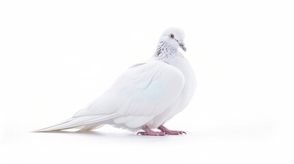 Fototapeta premium white dove isolated on transparent background aesthetic bird peace
