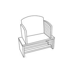 Children Chair icon Furniture line art vector, minimalist illustration design