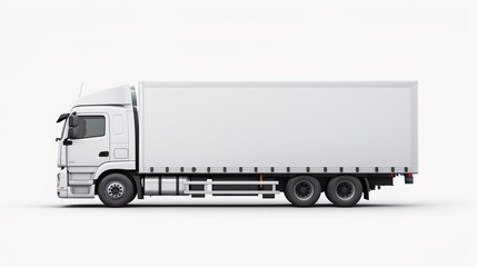 Obraz na płótnie Canvas White cargo truck isolated on white. PNG format with transparency