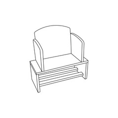 Children Chair line simple furniture design, element graphic illustration template