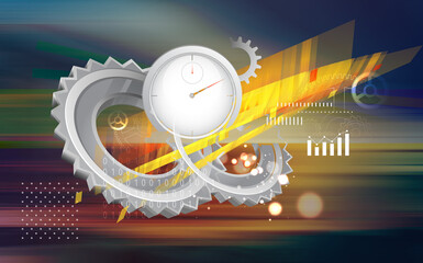 Gear in Movement - Technology to Drive Future - Stock Illustration as JPG File