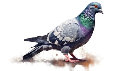 Naklejka premium close up full body of speed racing pigeon bird isolate white background