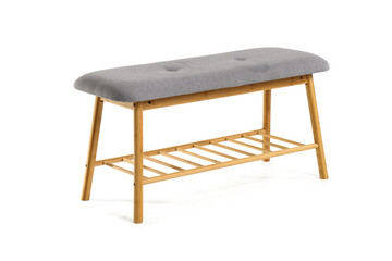 Grey soft bench on white background