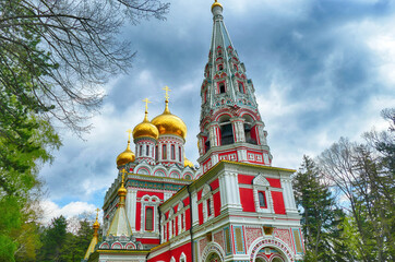 Fototapeta na wymiar Russin orthodox church, Shipchenski monastery of St Nicholas