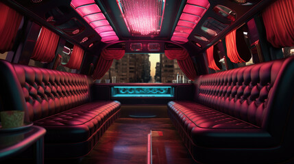 Fototapeta premium Interior of Luxury limousine