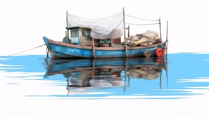 Obraz premium front view luxury white long yacht for make mockups, isolated on empty background jungle