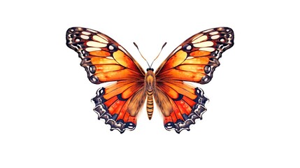 Fototapeta na wymiar Monarch butterfly. Perfect for any project related to the beauty of nature png isolated background