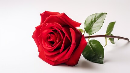 Naklejka premium Fresh beautiful rose isolated on white background with clipping path