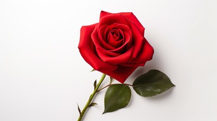 Fresh beautiful rose isolated on white background with clipping path