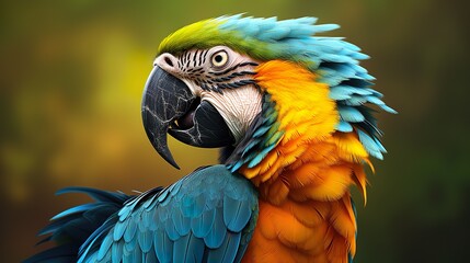 Fototapeta premium Two blue and yellow macaw (Ara ararauna), also known as the blue and gold macaw, Foz do Iguazu