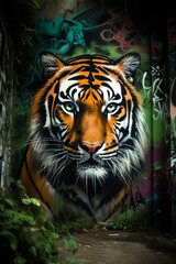 Tiger Mural - AI Generated