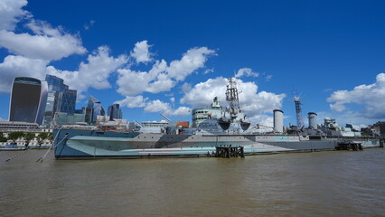 old warship on the thames river