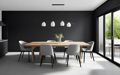 Minimalist modern dining room luxury architectural interior indoor