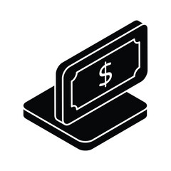 Dollar Icon vector stock illustration.