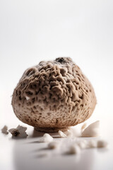 White truffle closeup on white background
